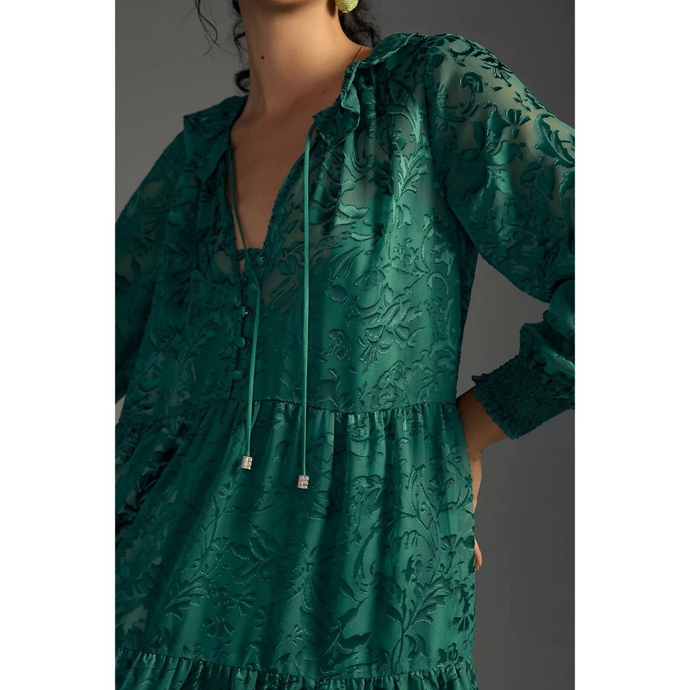 Anthropologie The Marais Maxi Dress: Satin-Burnout Edition NWT SZ 1X - Picture 8 of 15